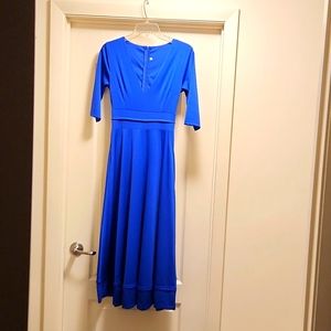 Pre-loved Royal Blue 3/4 Sleeve Dress Sz Small
